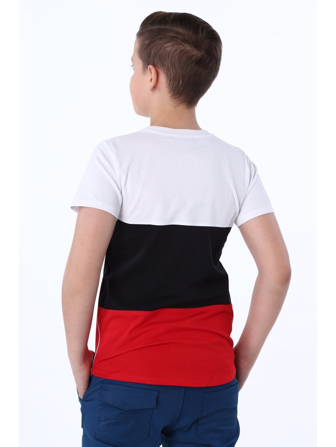 Dreifarbiges T-Shirt für Jungen NDZ4464 – Online-Shop – Boutique